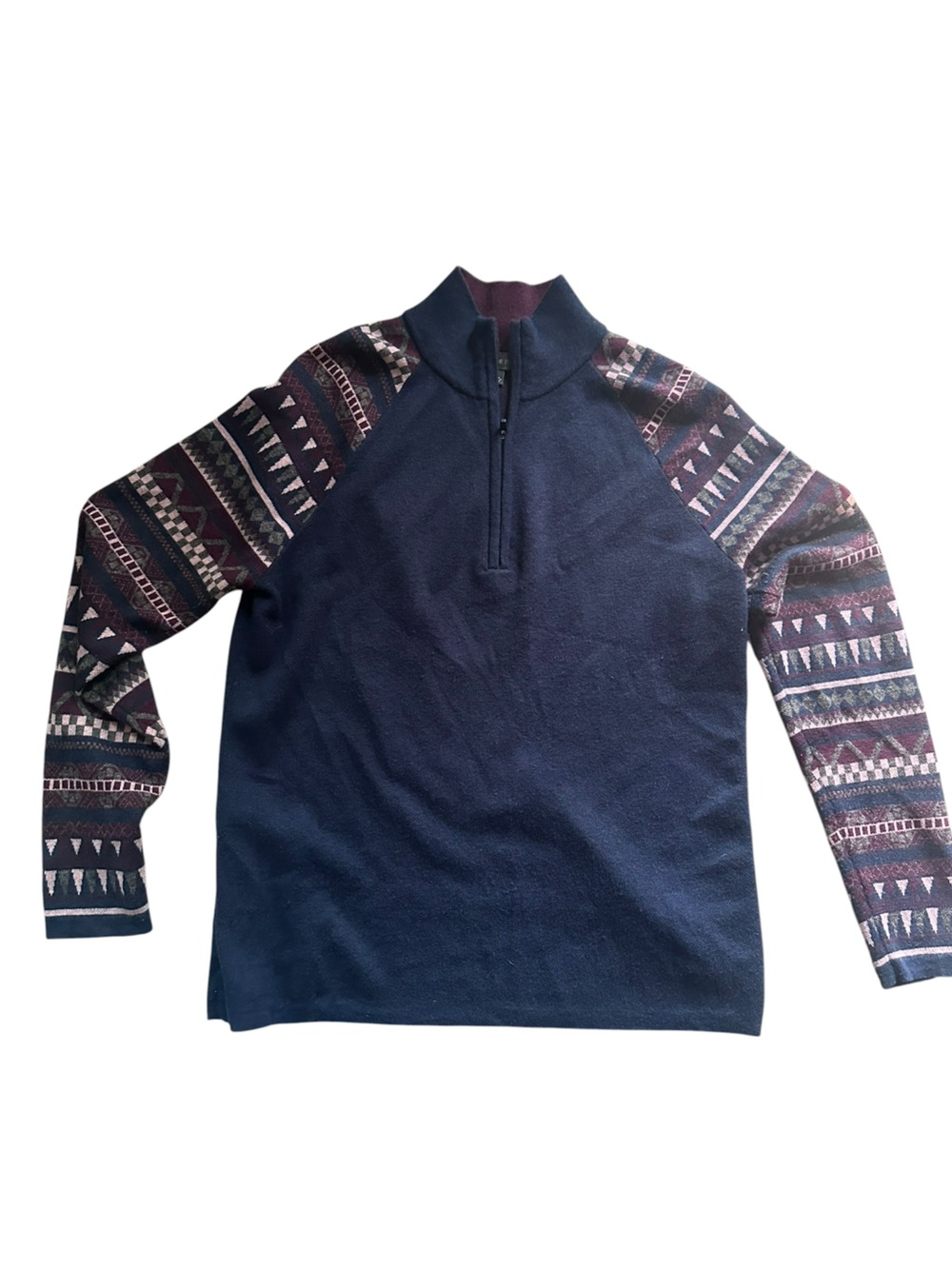 Title Nine Super Power 1/4 Zip Sweater Chamonix Pattern Size Large